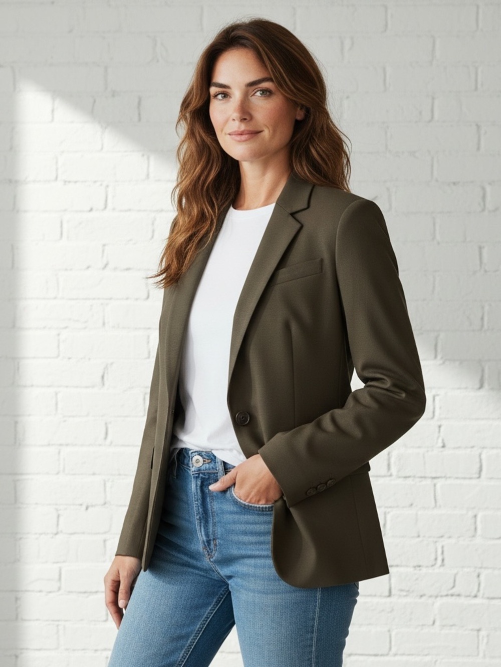 Theory Black Tailored Single-Button Blazer